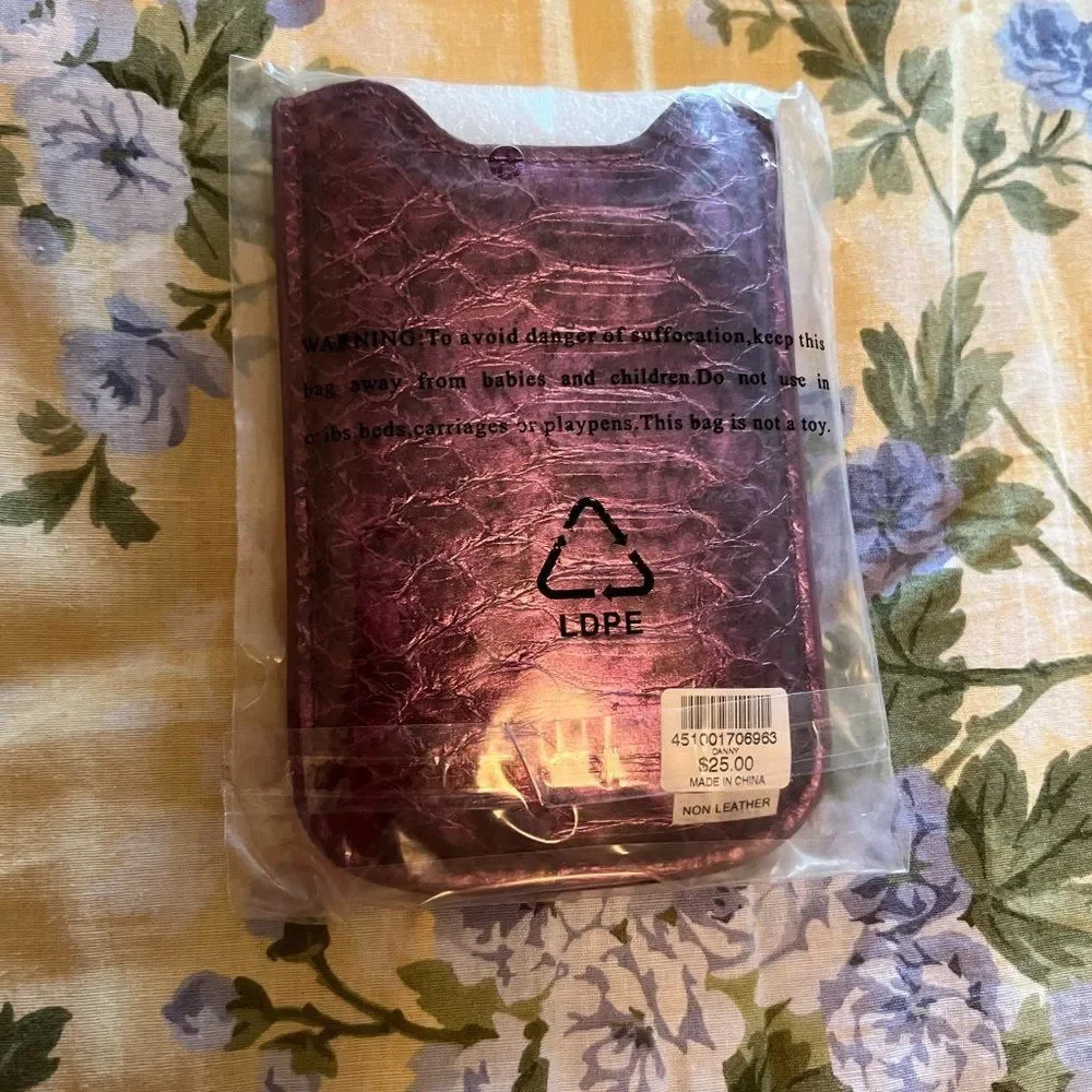 New - Chico's Reptile Embossed Purple Phone Case/Sleeve
